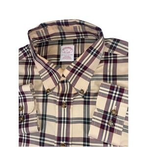 Brooks Brothers Non Iron‎ Supima Cotton Multicolored Plaid L/S Btn Dwn Shirt L